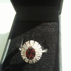 2.5 karat Red Zircon Ring